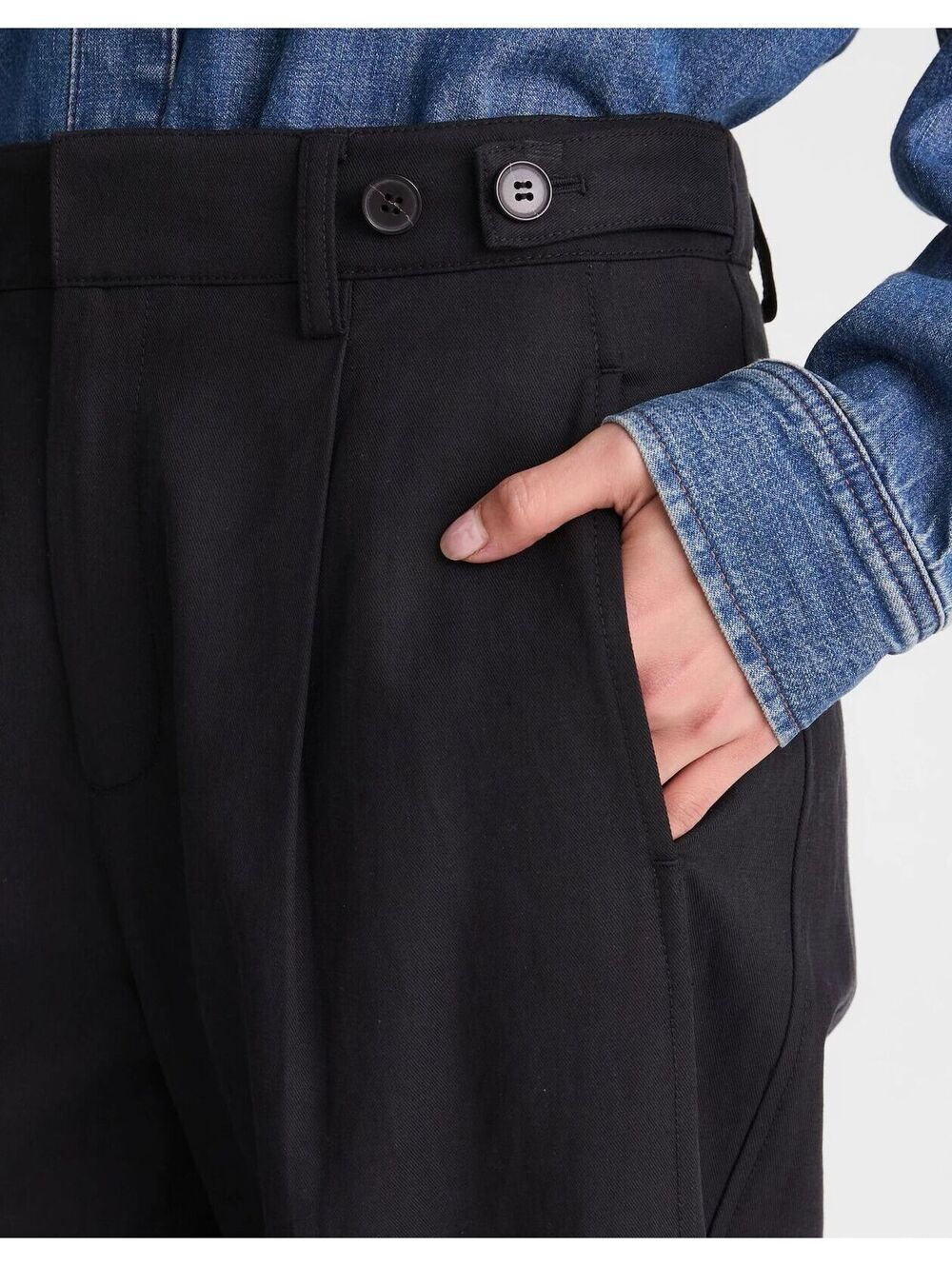 NWT Madewell The Barrel-Leg Pant in Drapey Twill - Size 8 - MSRP $118 - Picture 3 of 5